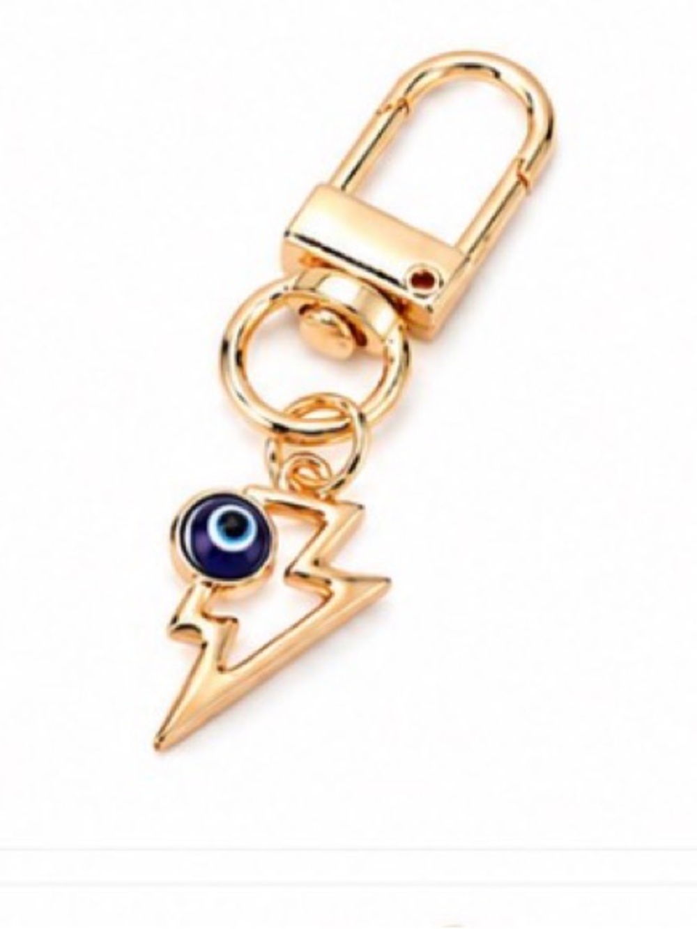 🌈 Mini Gold Tone Heart & Lightning Mini Keychain - Picture 3 of 3